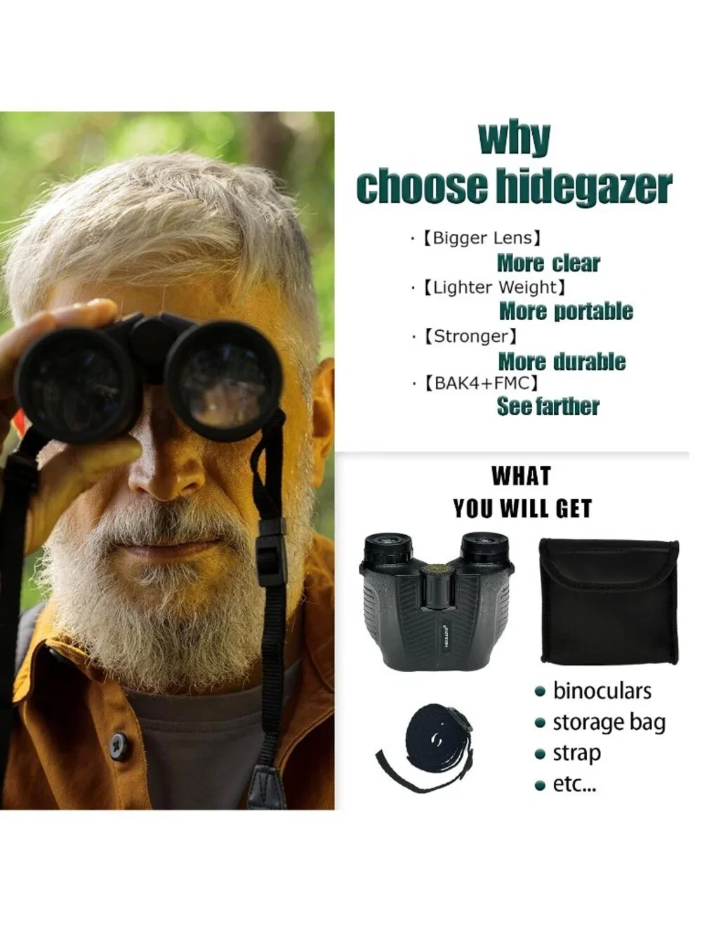 HIDEGAZER Compact Binoculars 12 x 25 - NEW NIB